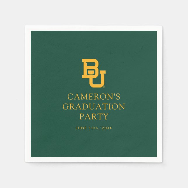 Baylor University BU Logo Graduation Napkins (Front)