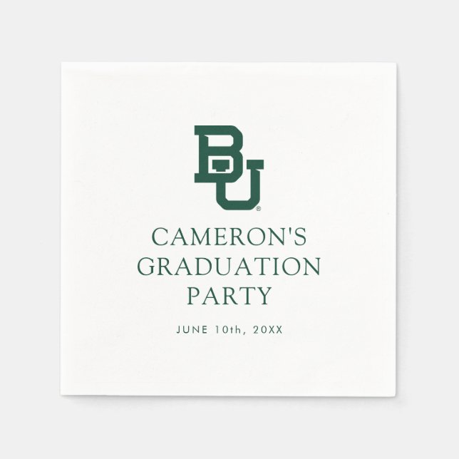 Baylor University BU Logo Graduation Napkins (Front)