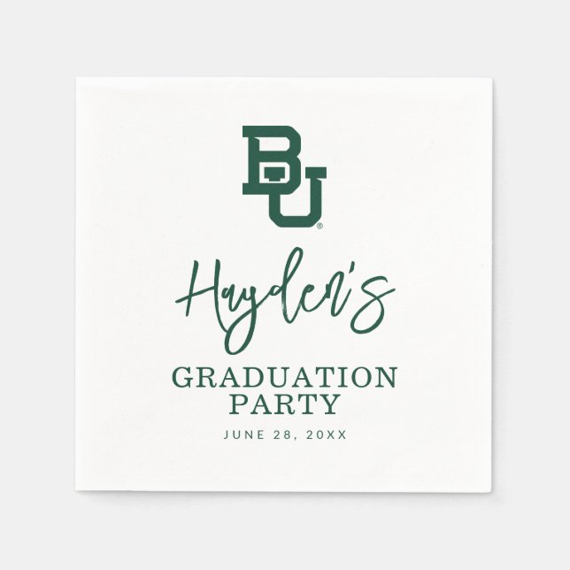 Baylor University BU Logo Graduation Napkins (Front)