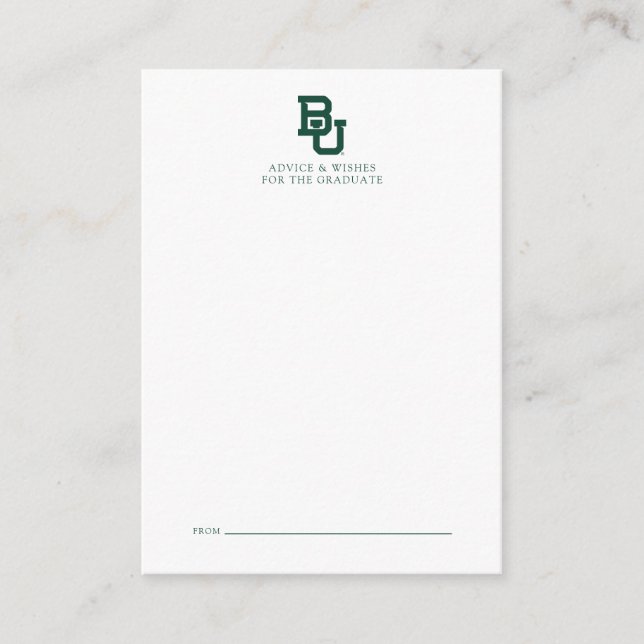 Baylor University BU Logo Graduation Note Card (Front)