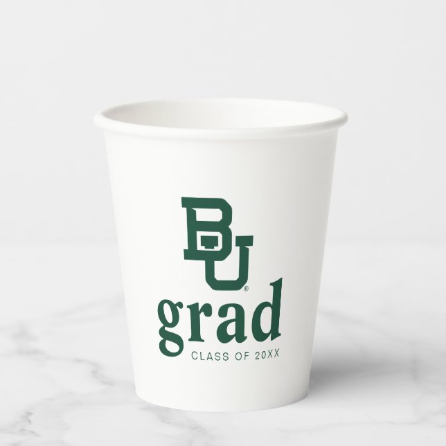 Baylor University BU Logo Graduation Paper Cups (Front)