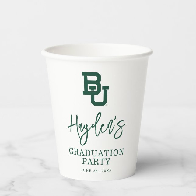 Baylor University BU Logo Graduation Paper Cups (Front)