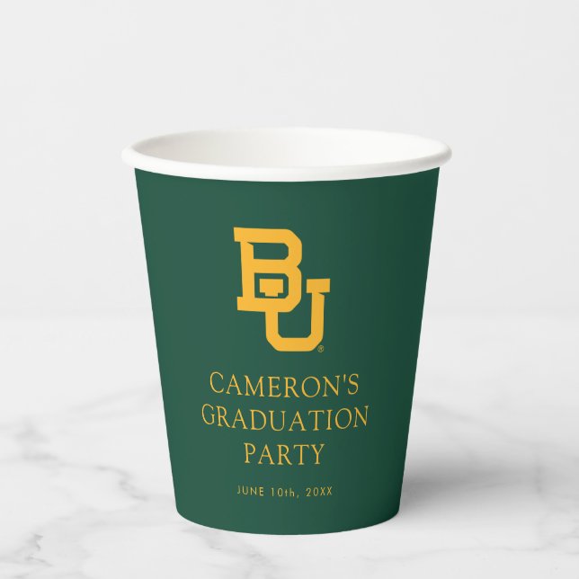 Baylor University BU Logo Graduation Paper Cups (Front)