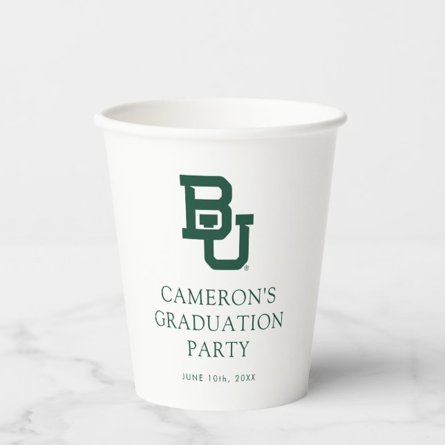 Baylor University BU Logo Graduation Paper Cups (Front)