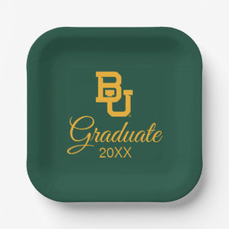 Baylor University BU Logo Graduation Paper Plates