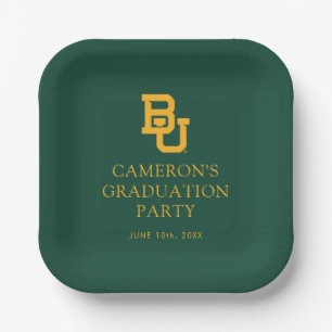 Baylor University BU Logo Graduation Paper Plates