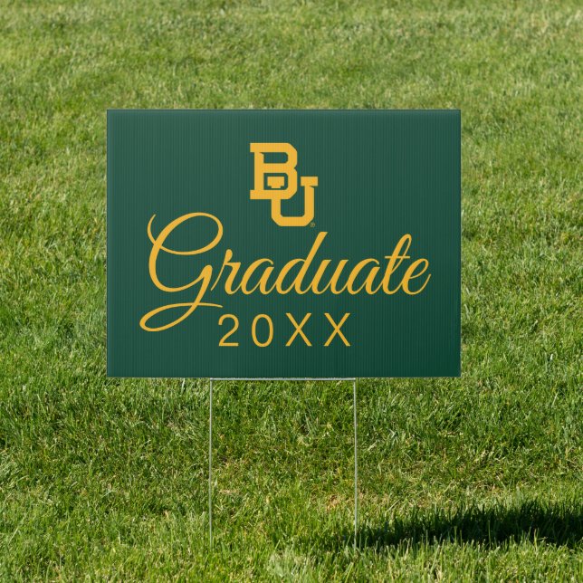 Baylor University BU Logo Graduation Sign (Insitu)