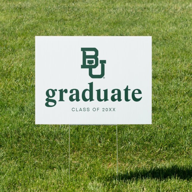 Baylor University BU Logo Graduation Sign (Insitu)