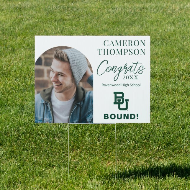 Baylor University BU Logo Graduation Sign (Insitu)