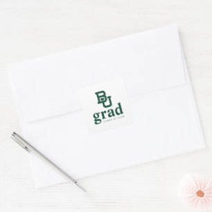 Baylor University BU Logo Graduation Square Sticker
