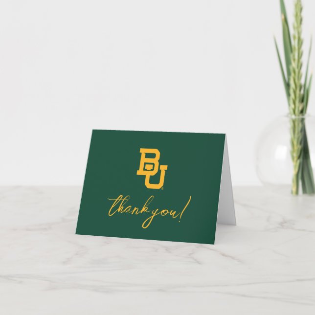 Baylor University BU Logo Graduation Thank You Card (Front)