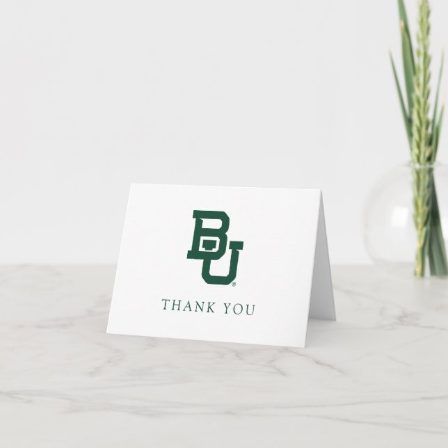 Baylor University BU Logo Graduation Thank You Card (Front)