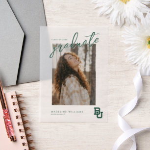 Baylor University BU Logo Graduation Vellum Invitations