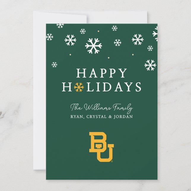 Baylor University BU Logo Holiday Card (Front)