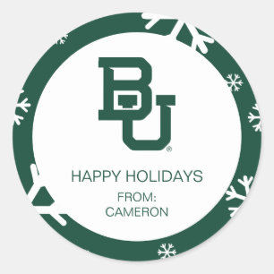 Baylor University BU Logo Holiday Classic Round Sticker