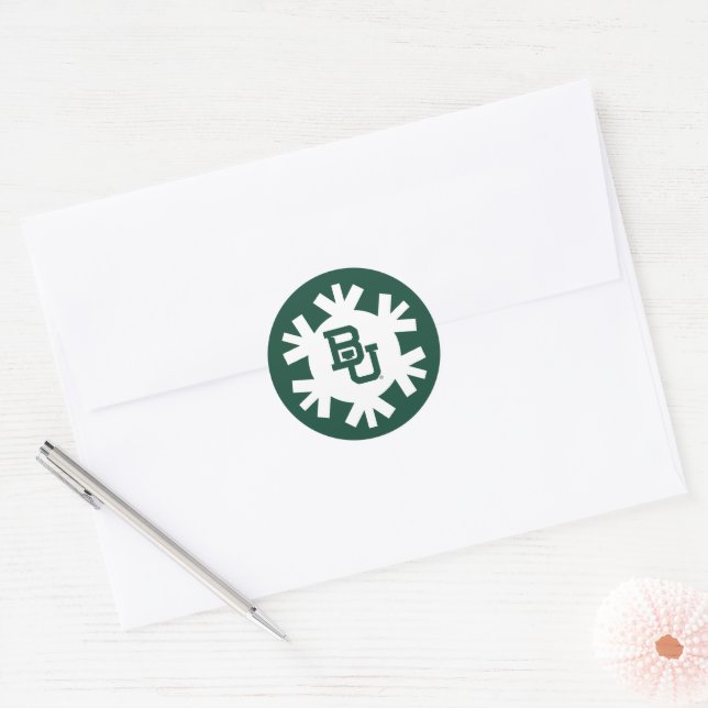 Baylor University BU Logo Holiday Classic Round Sticker (Envelope)