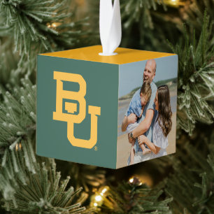 Baylor University BU Logo Holiday Cube Ornament