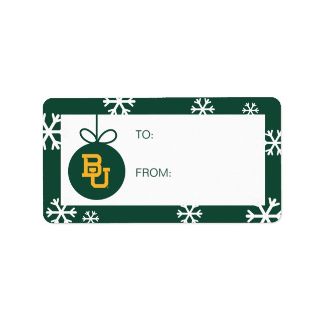 Baylor University BU Logo Holiday Label (Front)