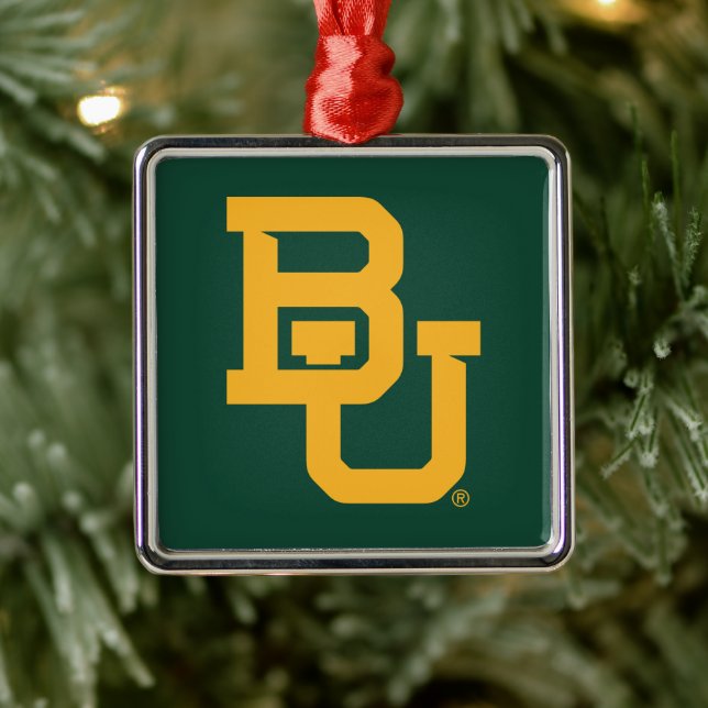 Baylor University BU Logo Holiday Metal Ornament (Tree)