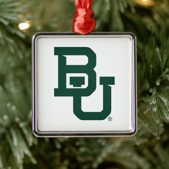 Baylor University BU Logo Holiday Metal Ornament (Tree)