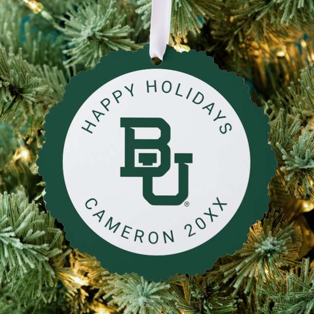 Baylor University BU Logo Holiday Ornament Card (Insitu (Tree))