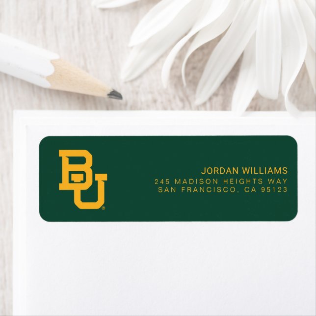 Baylor University BU Logo Label (Insitu)