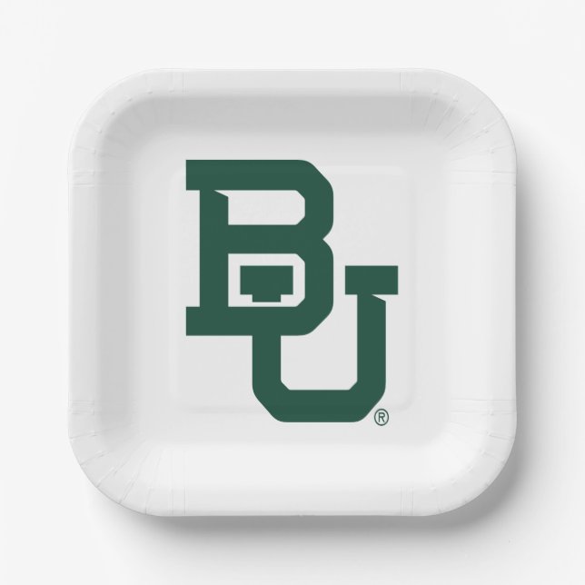 Baylor University BU Logo Paper Plates (Front)