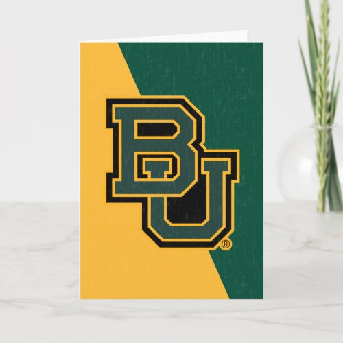 Baylor University Color Block Distressed Card