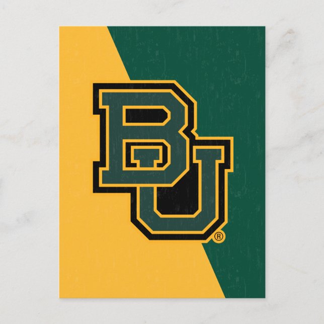 Baylor University Color Block Distressed Postcard (Front)