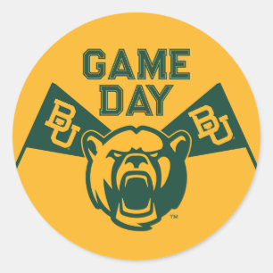 Baylor University Game Day Classic Round Sticker