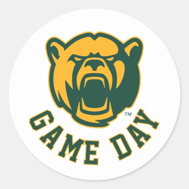 Baylor University Game Day Classic Round Sticker (Front)
