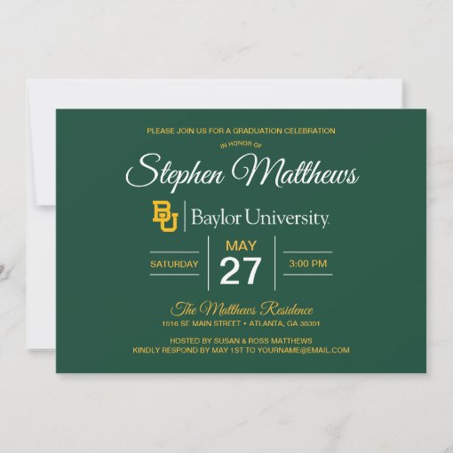 Baylor University Graduation Announcement Zazzle