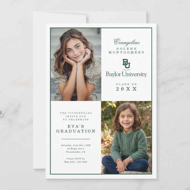Baylor University Graduation Invitation (Front)
