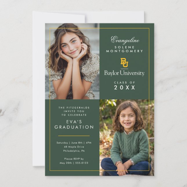 Baylor University Graduation Invitation (Front)
