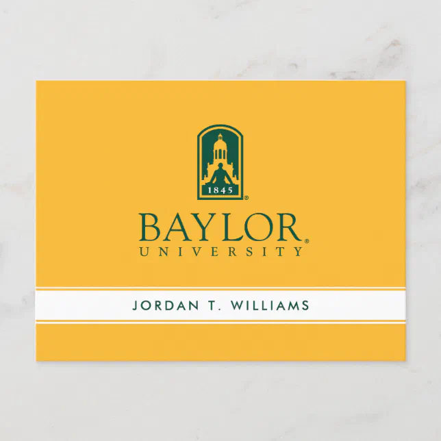 Baylor University Institutional Mark Invitation Postcard | Zazzle