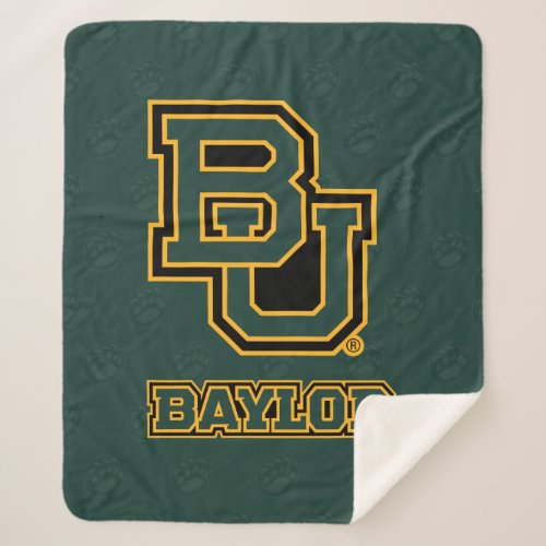 Baylor University Logo Watermark Sherpa Blanket