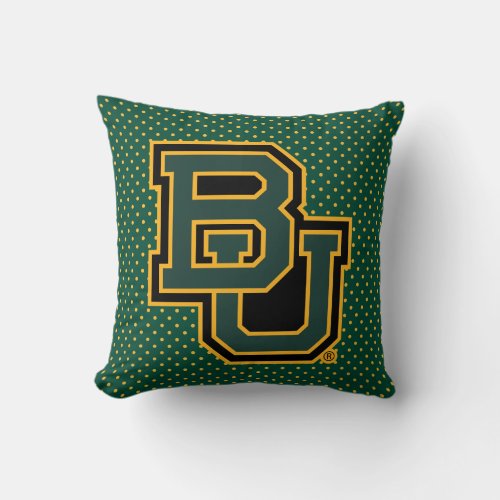 Baylor University Polka Dot Pattern Throw Pillow