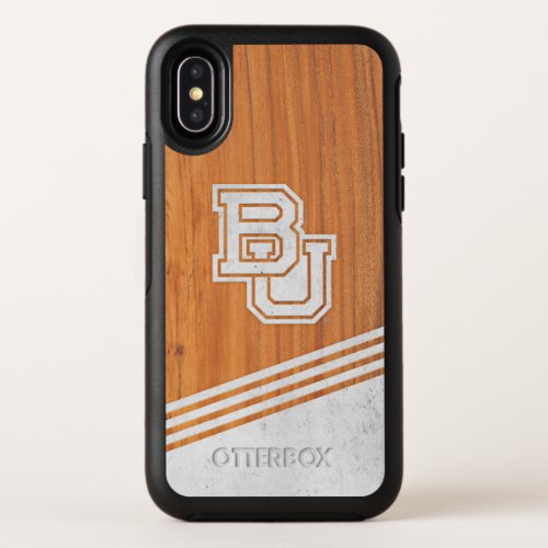 Baylor University Wood Cement Logo Stripe Color OtterBox Symmetry iPhone X Case