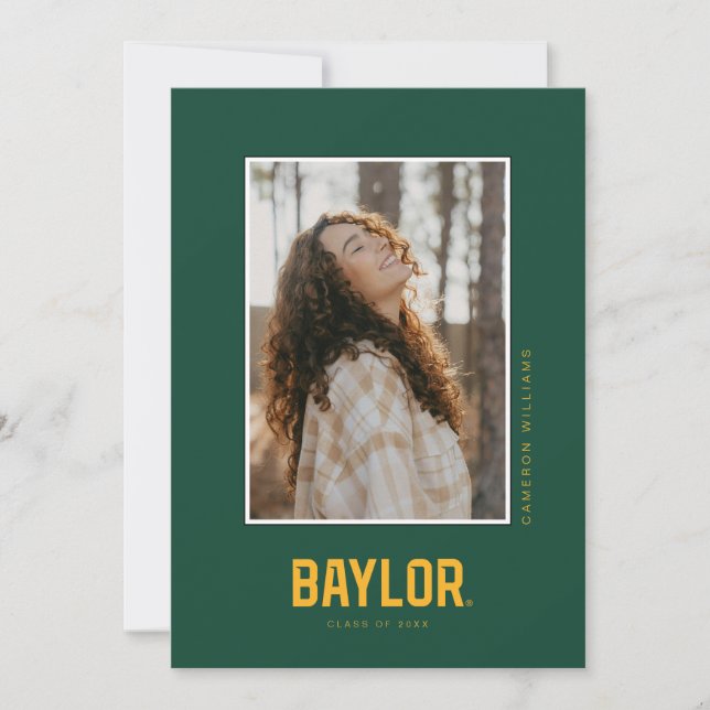 Baylor University Wordmark Gradaution Announcement (Front)