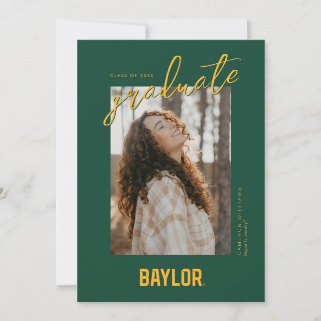 Baylor University Wordmark Gradaution Announcement (Front)