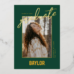 Baylor University Wordmark Gradaution Foil Invitation