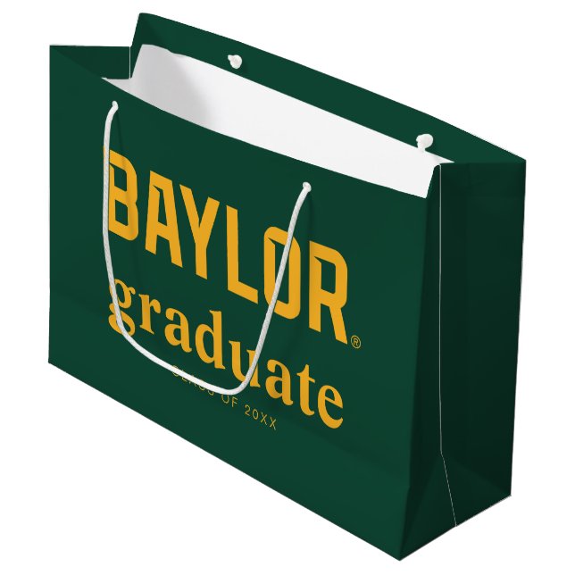 Baylor University Wordmark Gradaution Large Gift Bag (Front Angled)