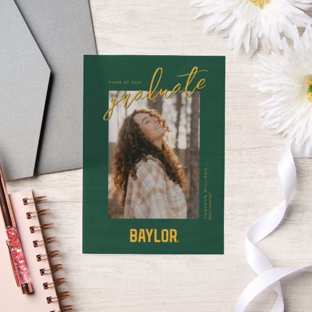 Baylor University Wordmark Gradaution Vellum Invitations (Wedding)