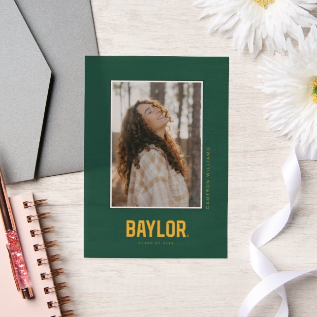Baylor University Wordmark Gradaution Vellum Invitations (Wedding)