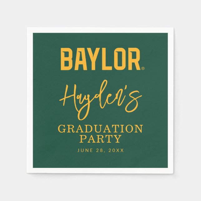 Baylor University Wordmark Graduation Napkins (Front)