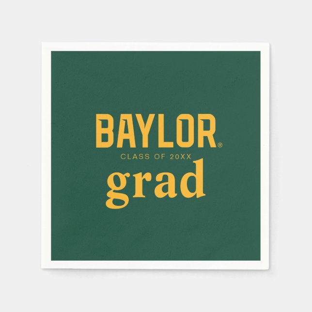 Baylor University Wordmark Graduation Napkins (Front)