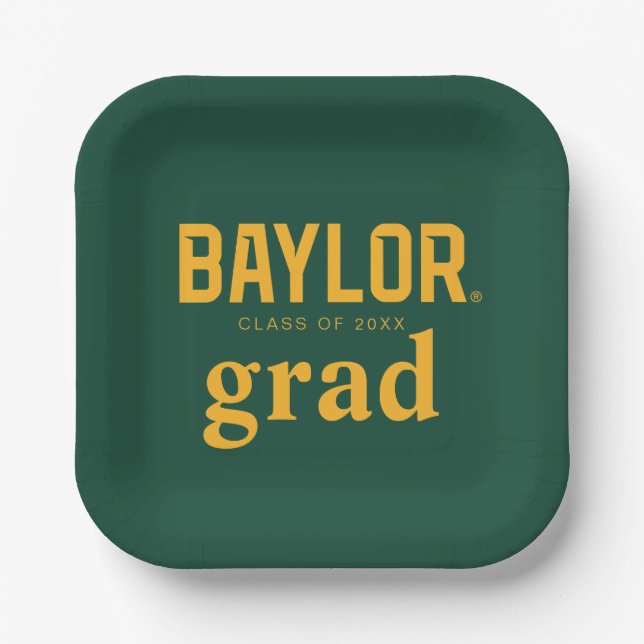 Baylor University Wordmark Graduation Paper Plates (Front)