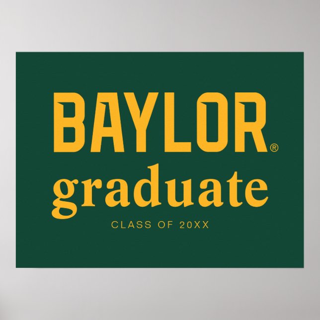 Baylor University Wordmark Graduation Poster (Front)
