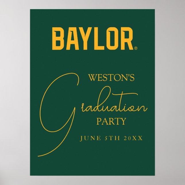 Baylor University Wordmark Graduation Poster (Front)