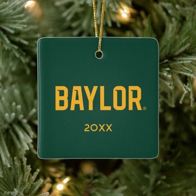 Baylor University Wordmark Holiday Ceramic Ornament (Tree)